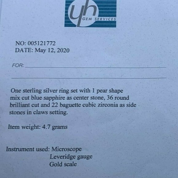 STIRLING SILVER PEAR CUT SAPPHIRE COCKTAIL RING - Picture 6 of 10